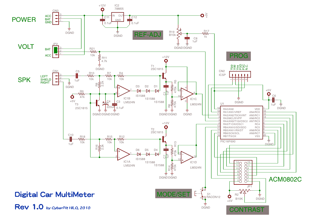 DIY CAR MULTIMETER SCHEMATIC